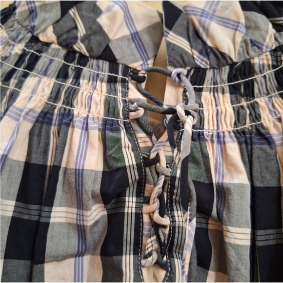 J. CREW Women's Black and White Plaid Puff Sleeve Top - Picture 6 of 13